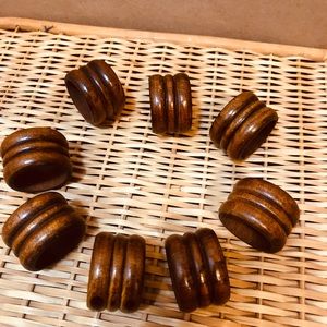 Wood Napkin Rings Set of 8